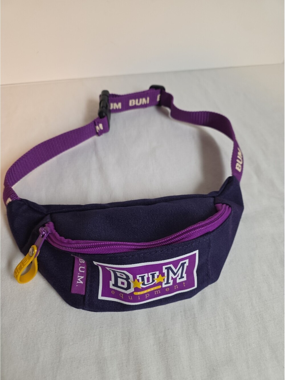 Vintage 90s BUM Equipment Fanny Pack Purple Canvas Waist Bag Hip Pouch Retro